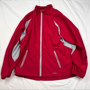 LL Bean Her’s Rain Jacket Red & Gray Size XL Waterproof L020822